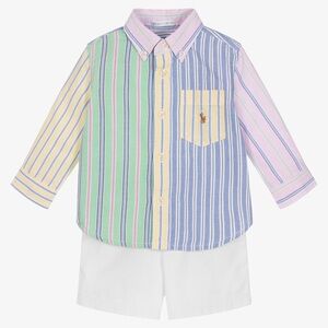 NWT Ralph Lauren Multicolor Striped Kids Button Down Shirt
